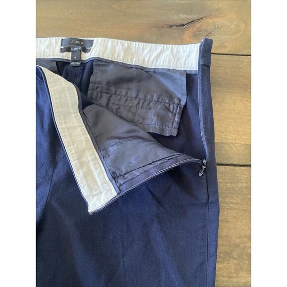 J Crew Martie Pants Size 8 Navy Career Straight Leg Chino BI STretch Cotton - Picture 6 of 8